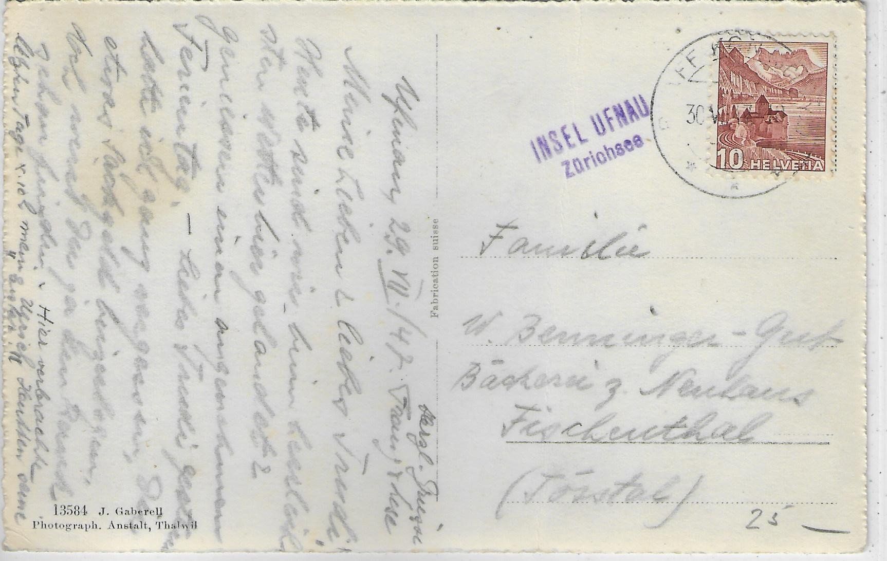 Cartoline postali: Auf der Insel Ufenau - Kirche – Usato da Ettingen venduto da Kartenplanet 1