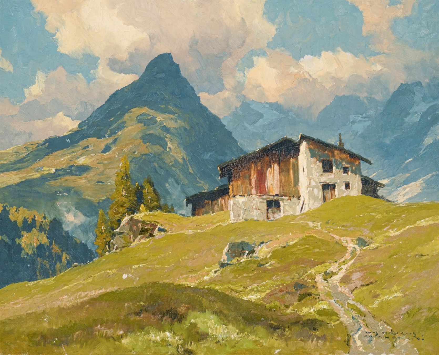 Dipinti: Hans Maurus (1901-1942): Im Engadin – Usato da Meilen venduto da Anonymous3 1