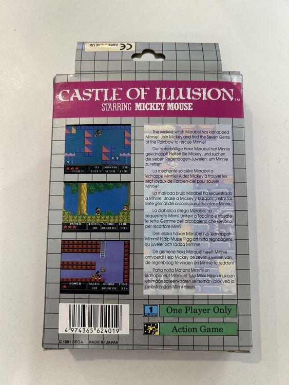 Jeu Sega Gamegear Game Gear Castle of Illusion Sarring Mickey Mouse