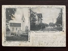 GRUSS AUS DIEPOLDSAU 2 Bilder, Evangel. Kirche & Pfarrhaus