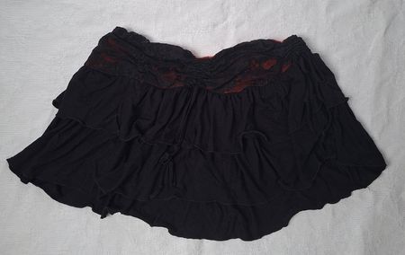 Rock Damen Grösse M schwarz Rüschen mit Spitze 