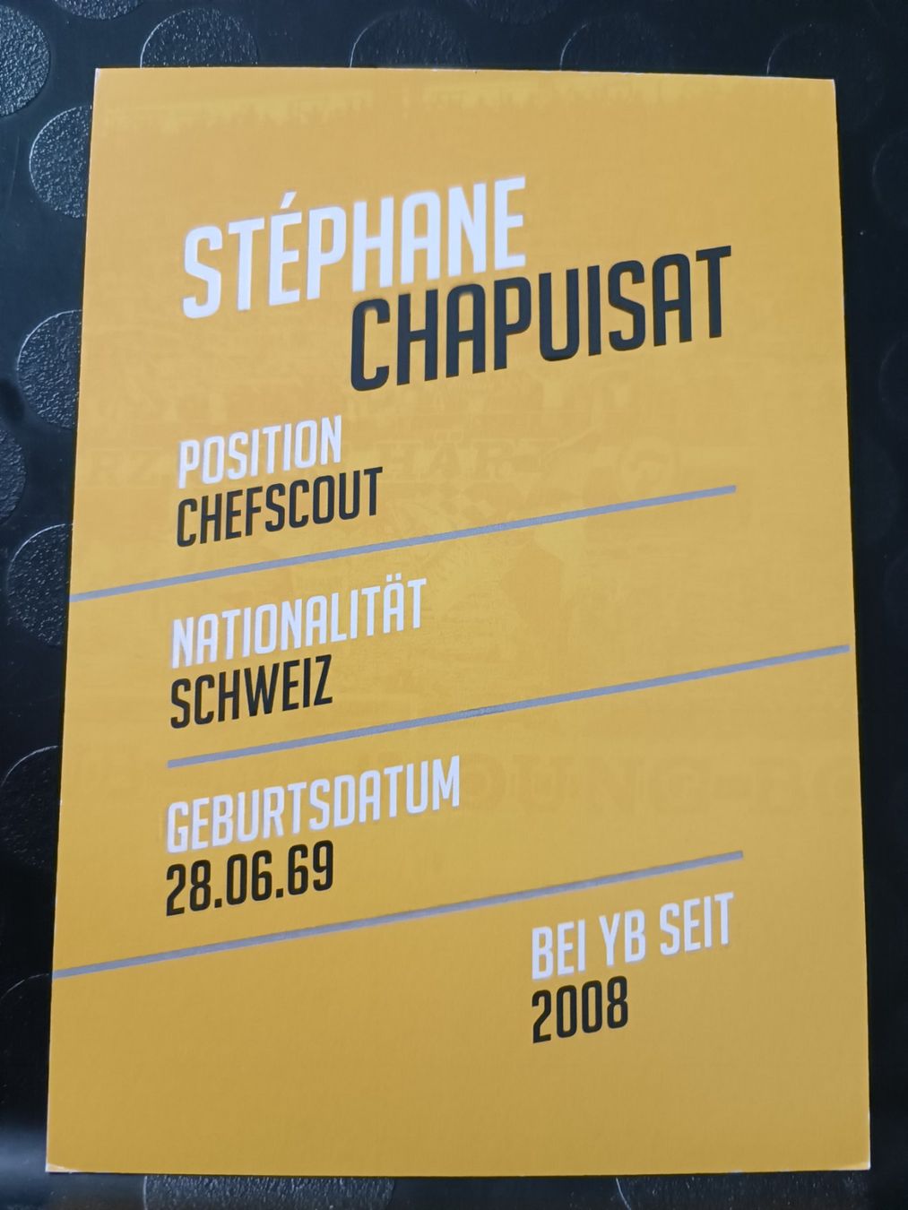 Autografi: Stéphane Chapuisat - YB  - handsigniert – Usato da Menziken venduto da Artographs 1