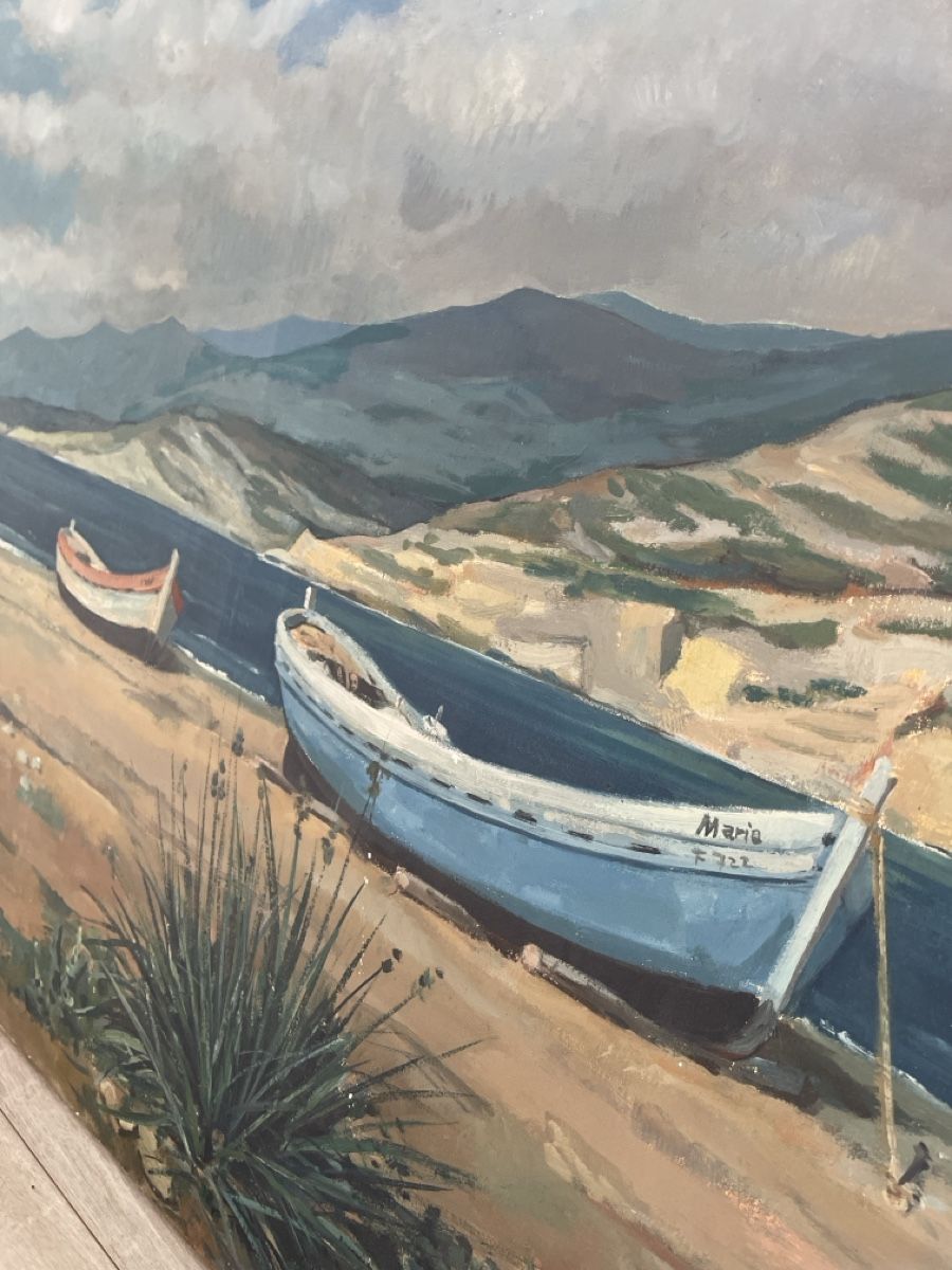 Dipinti: Originales Gemälde "Boote am Strand" von B. Heiz, 1967 – Usato da Zwingen venduto da keuseli49 4