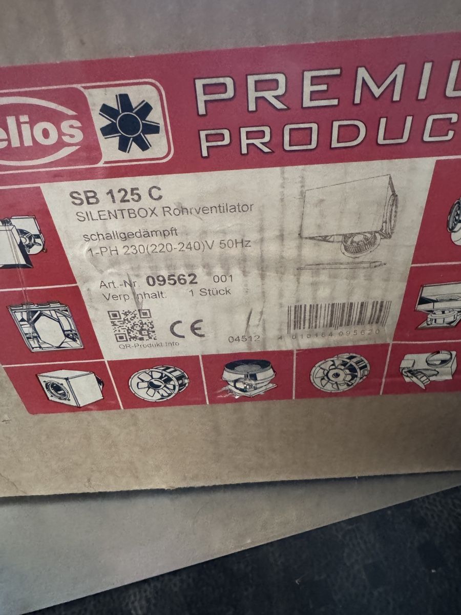 Helios Ventilatori: SILENTBOX Rohrventilator, 1 PH schallgedämpft – Nuovo e nell'imballaggio originale da Härkingen venduto da 1S. 1