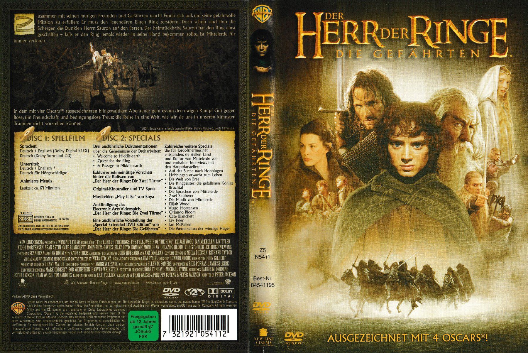 Alle DVDs: DVD - Der Herr der Ringe: Die Gefährten – Gebraucht aus Langnau am Albis von MediaRescuerKeLoX