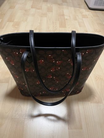 Tasche braun Kirschen Motiv