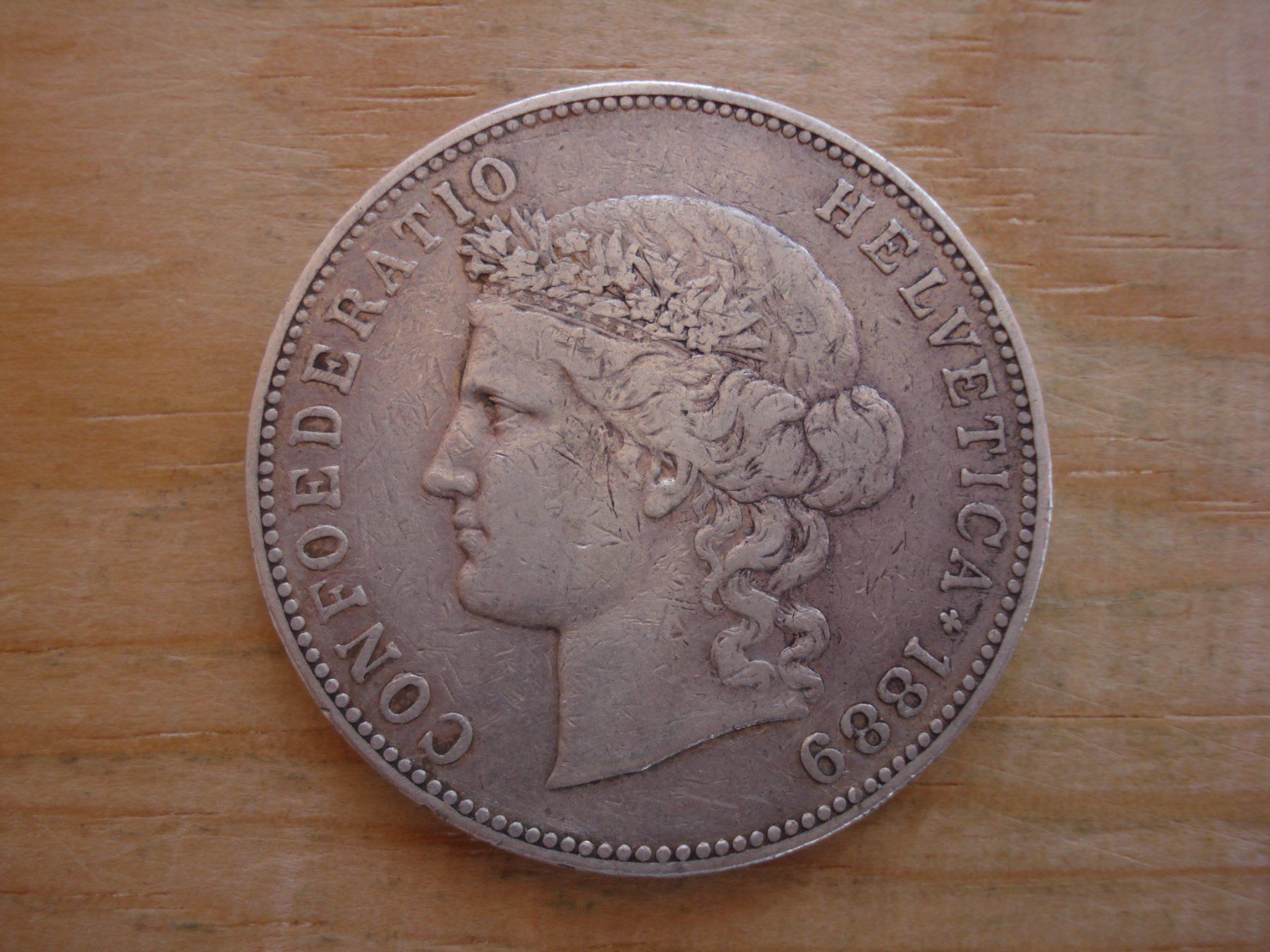 Tutti le monete: (C1) 5 Franken 1889 DOMINUS*** – Usato da Erlach venduto da Net-Coins