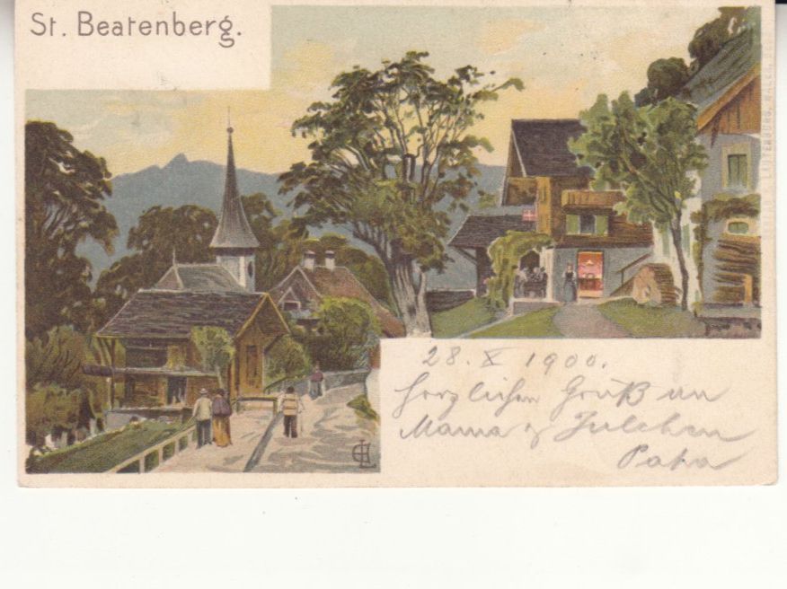 Ansichtskarten: St. Beatenberg 1900 mit Stabstempel St. Beatenberg Station – Gebraucht aus Bürglen TG von StampGraf