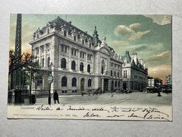 Lausanne Ansichtskarte, Bank und Hotel des Postes 1903