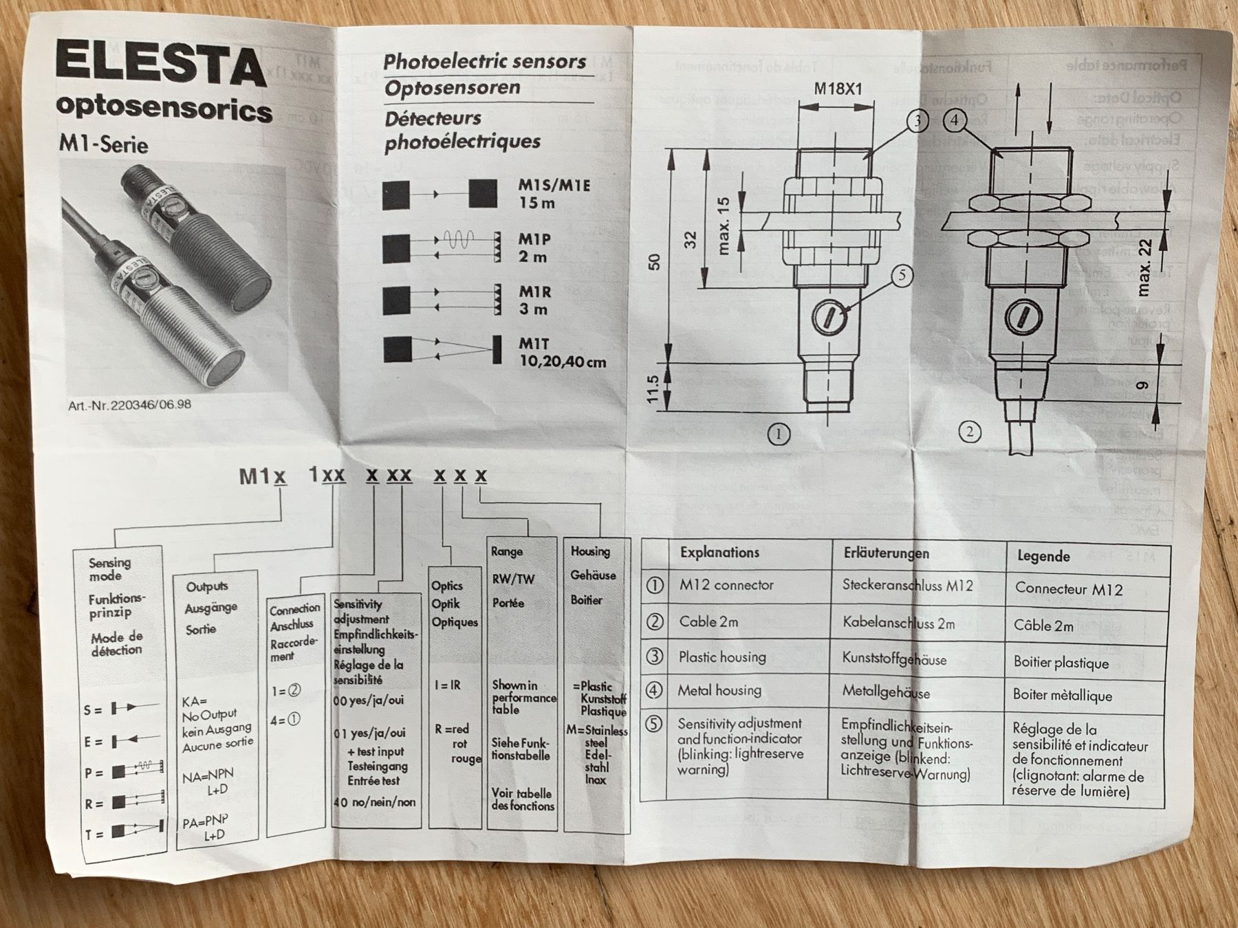 Componenti elettronici: ELESTA Lichtschranke M18x1, neu – Nuovo e nell'imballaggio originale da Wildegg venduto da Elefant42 2