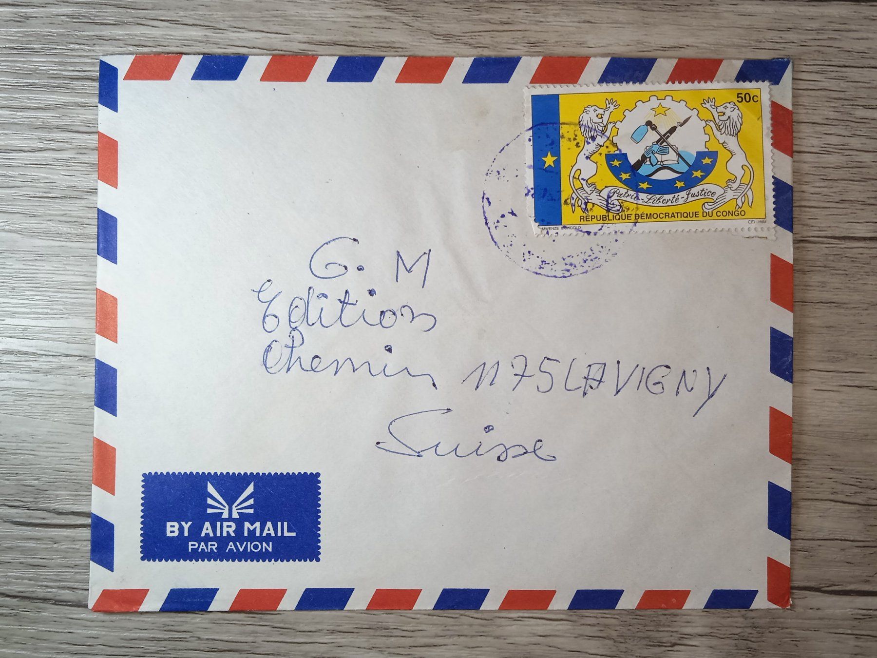 Alle Briefmarken: TR48 Enveloppe + Timbre Congo 19xx – Gebraucht aus Cousset von Patrick_Collections