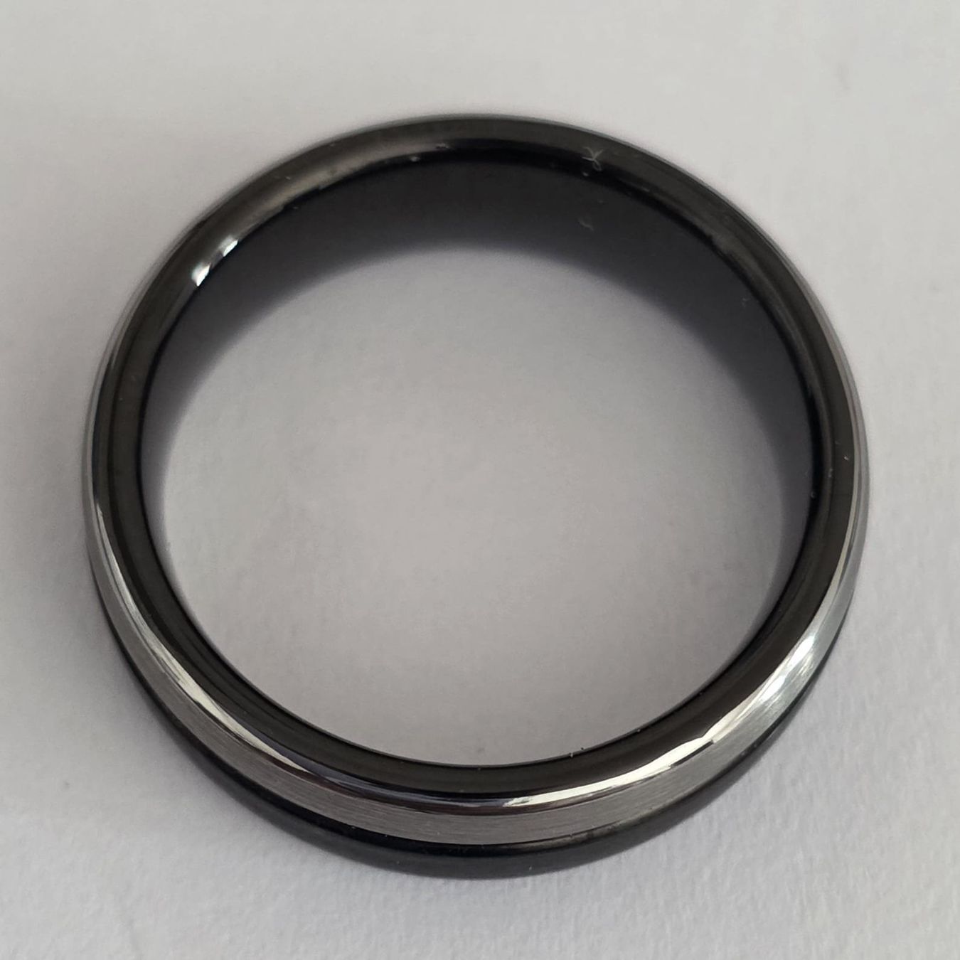 Anelli: Wolfram-Fingerring, Gr. 54, silber/schwarz – Usato da Stüsslingen venduto da Nickquenim 1