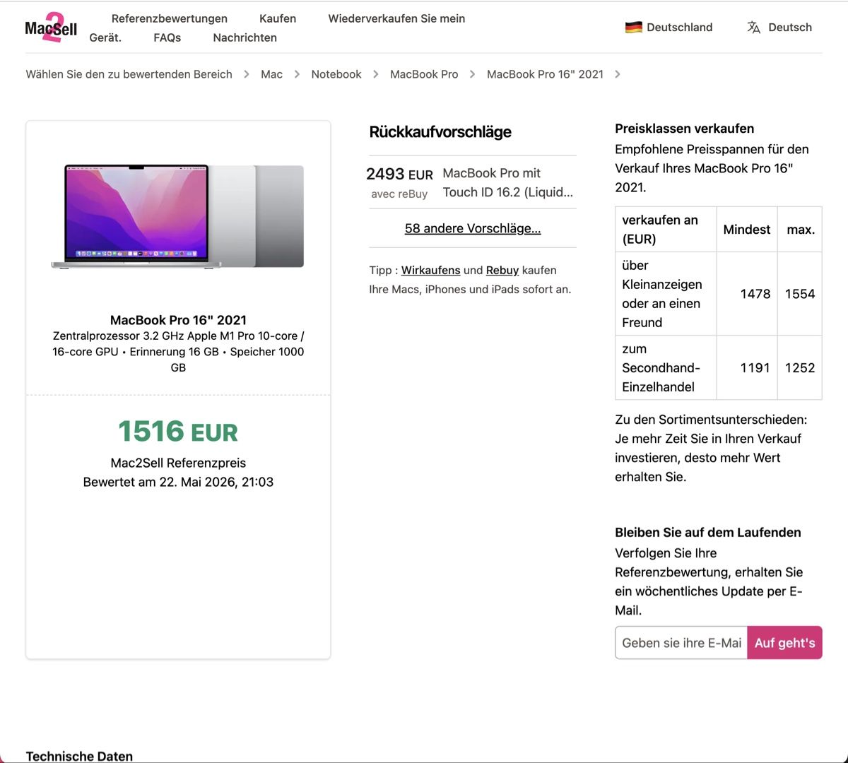 Apple Portables: MacBook Pro 16" 2021 Space Grey OVP neuwertig – D'occasion à Luzern par alain.duss 6