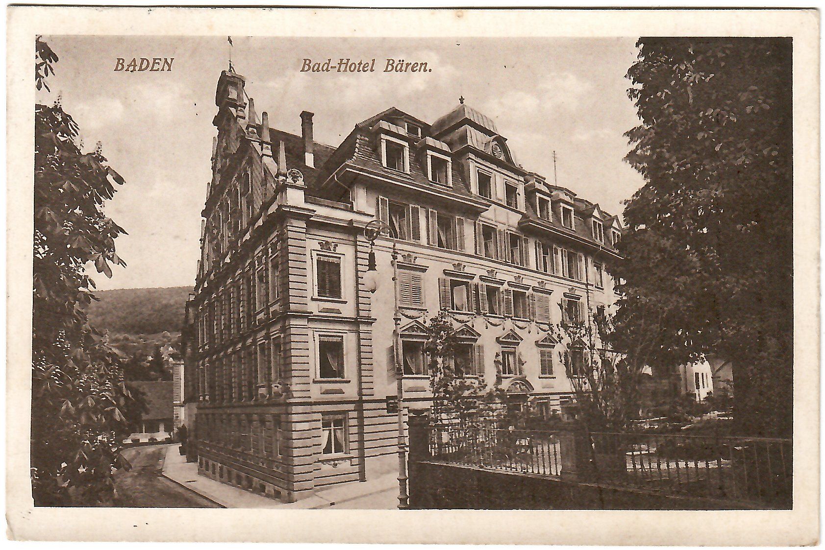 Cartoline postali: Ansichtskarte Baden,  Bad-Hotel Bären – Usato da Kerns venduto da etma3