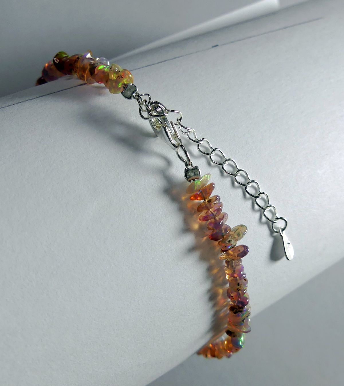 Bracelets: Opal-Armband mit echten Opalsplittern &  Silberverschluss – Neuf avec emballage d'origine à Matten b. Interlaken par kero71 4