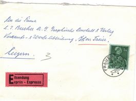 Briefmarken Bedarfsbrief Express sauberer Stempel Frauenfeld