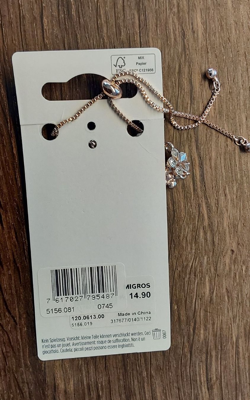 Catenine: Halskette und Armkette Migros neu – Nuovo e nell'imballaggio originale da Köniz venduto da scopello12 2