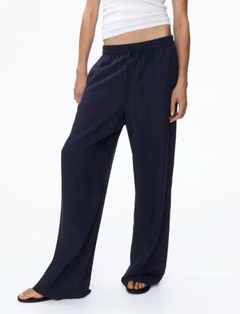Damen Leinenhose Gr. S, dunkelblau, luftig, perfekt für den 