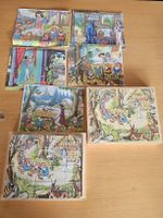 Schneewittchen Holzwürfel Puzzle Vintage guter Zustand