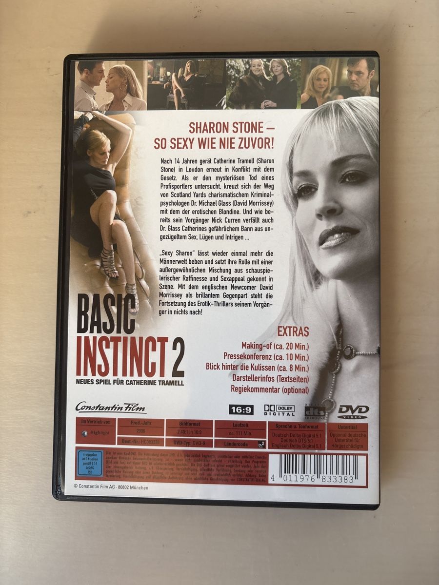 Tutti i DVDs: Basic Instinct 2 - DVD - Sharon Stone - Top Zustand! (0506) – Nuovo (secondo la descrizione) da Ruswil venduto da Slivio_ 1