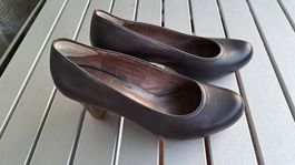 Blaue Tamaris-Pumps, Gr. 38, Echtleder