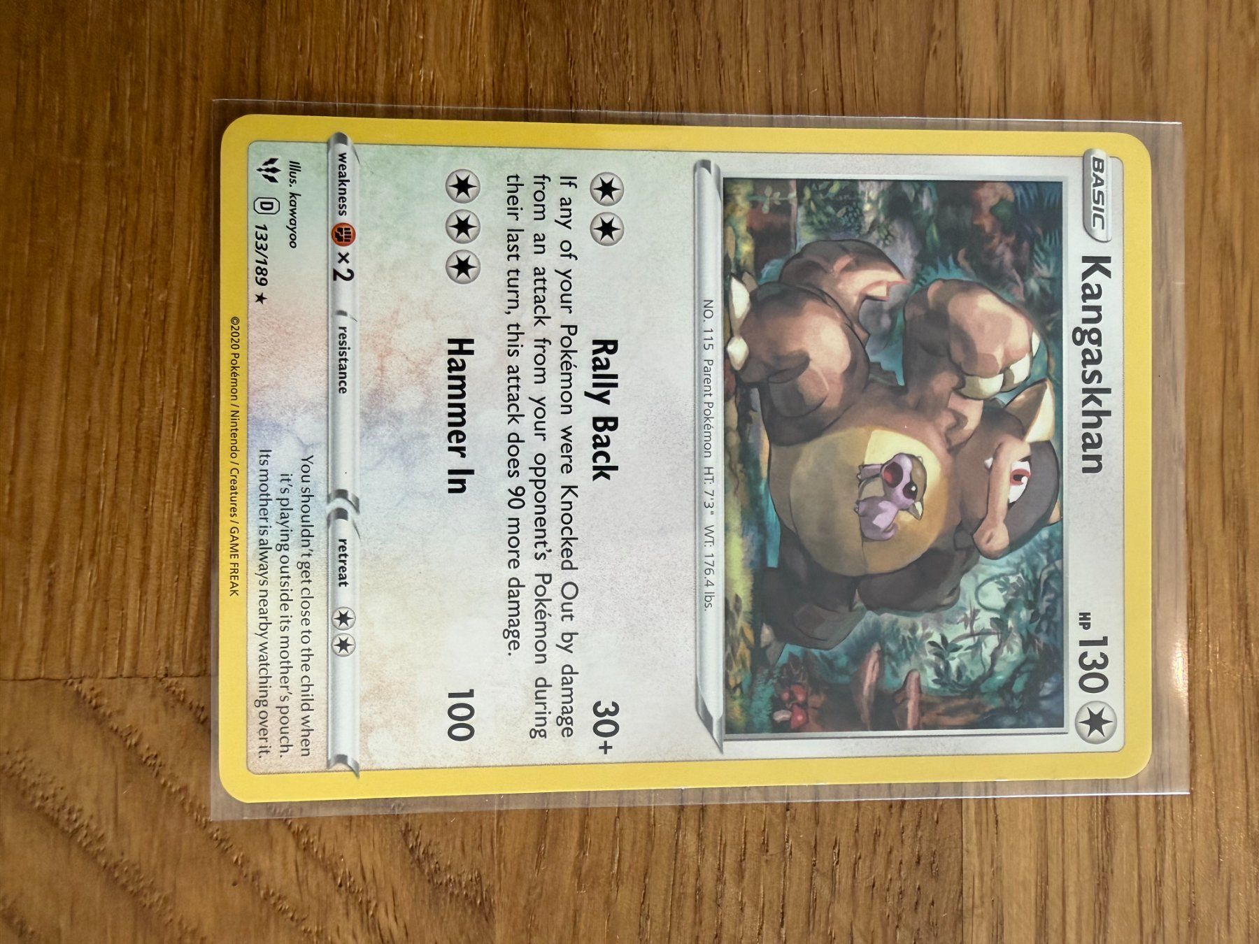 Pokémon Carte collezionabili: Kangaskhan 133/189 – Usato da Amriswil venduto da sim_nlb6