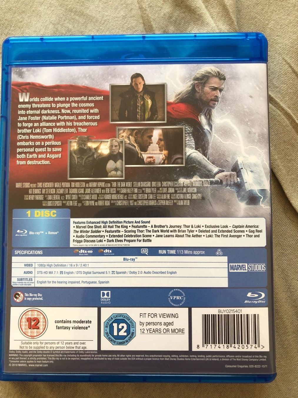 Tutti i DVDs: Thor - The Dark World (nur Engl. & Spanisch) – Nuovo (secondo la descrizione) da Schaffhausen venduto da D-MAC 1