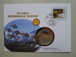 2011 Numisbrief "Roger Federer" 50 Jahre Patrouille Suisse