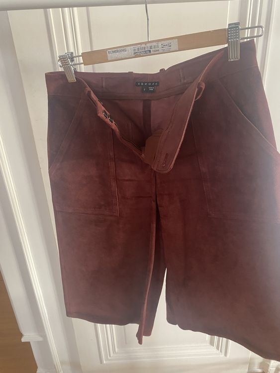 Robe En Daim Theory Auburn Smoke Parnella - Taille 00 (XXS) - Neuve Avec étiquette - Rouge