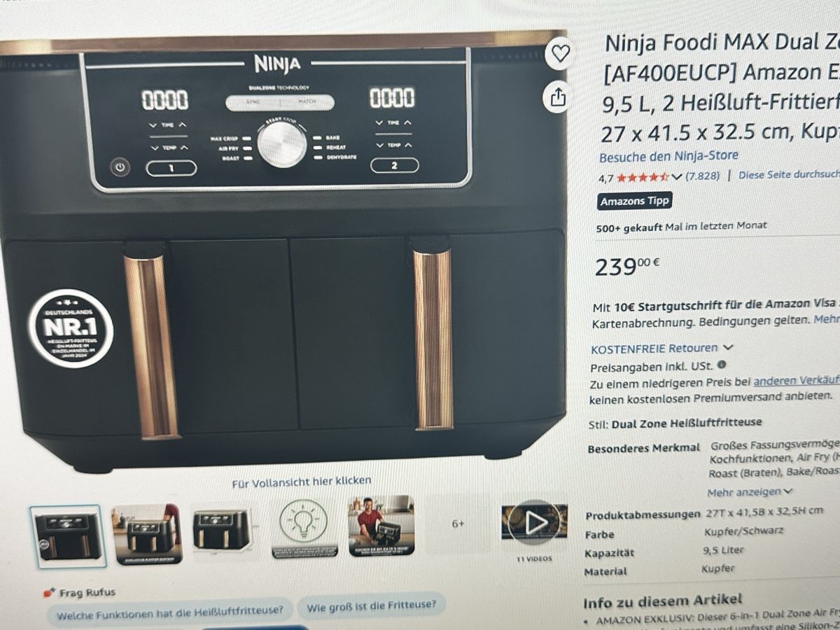Elettrodomestici da cucina: Ninja dual zone air fryer digital – Nuovo (secondo la descrizione) da Basel venduto da VanBuyer2010 1