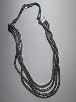 Collier femme argenté multi-rangs style bohème chic 💍✨