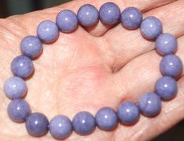 Armband L-3253 – Purple Aquamarin 10mm Perlen elastisch