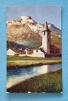 Sils - Baselgia - Dorfpartie mit Kirch
