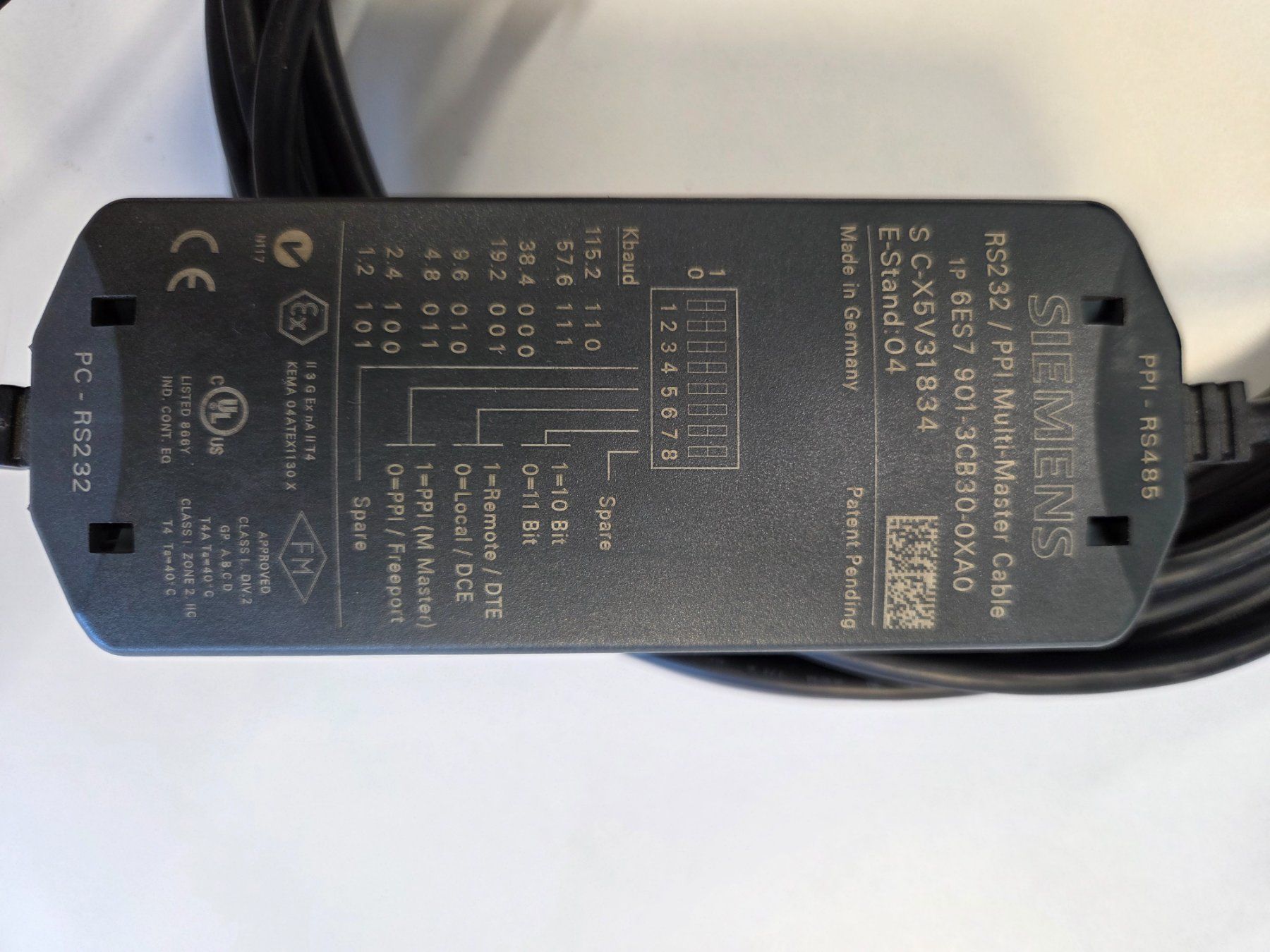 Siemens Componenti elettronici: Câble Siemens RS232 PPI Multi-Master 6ES7 901-3CB30 – Usato da Corgémont venduto da Couache