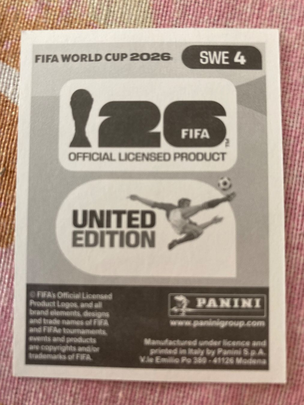 Panini Carte collezionabili: WM Sticker SWE 4 – Nuovo (secondo la descrizione) da Winterthur venduto da Whitefish 1