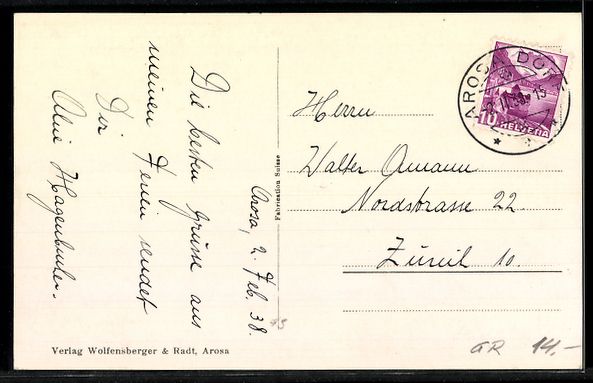 Cartoline postali: AK Arosa, Gesamt-Ansicht – Usato da Berlin venduto da bartko-reher 1