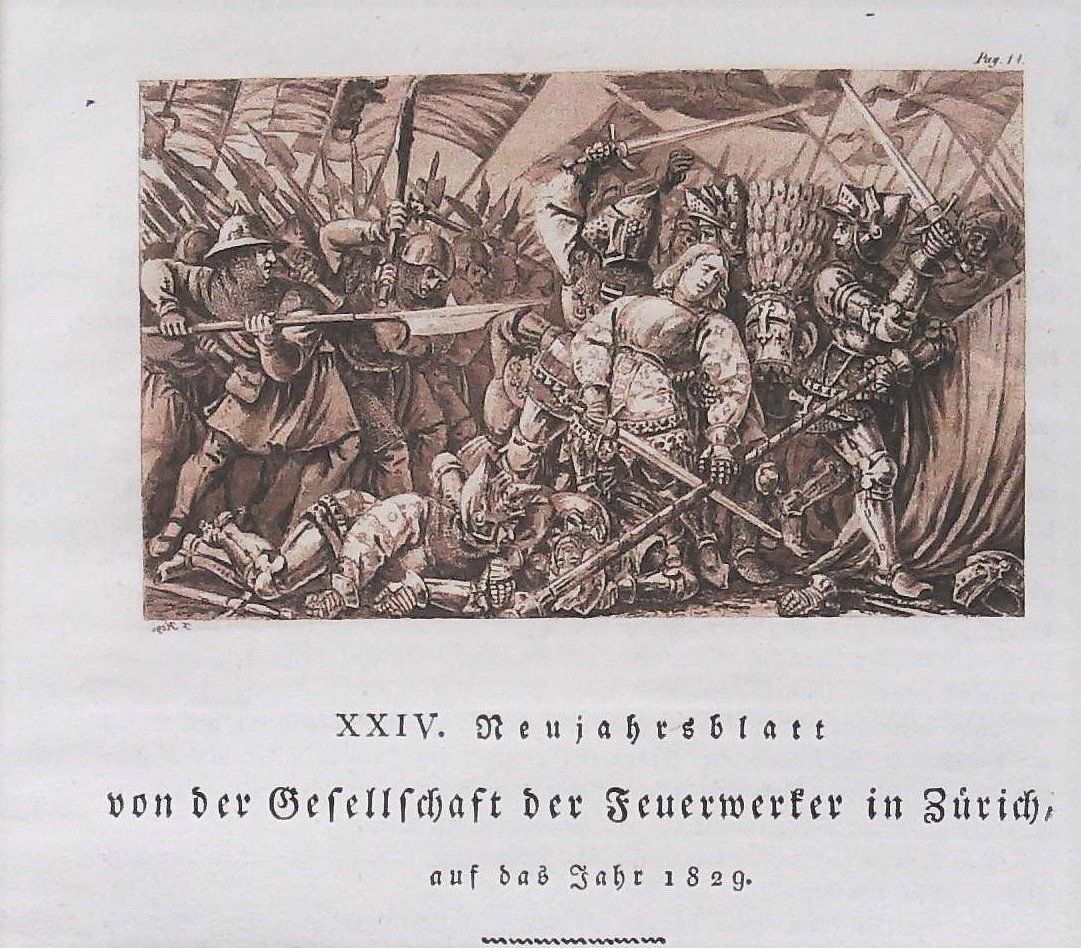 Incisioni: Sempach Neujahrsblatt 1829 – Usato da Rafz venduto da Helvet32 1