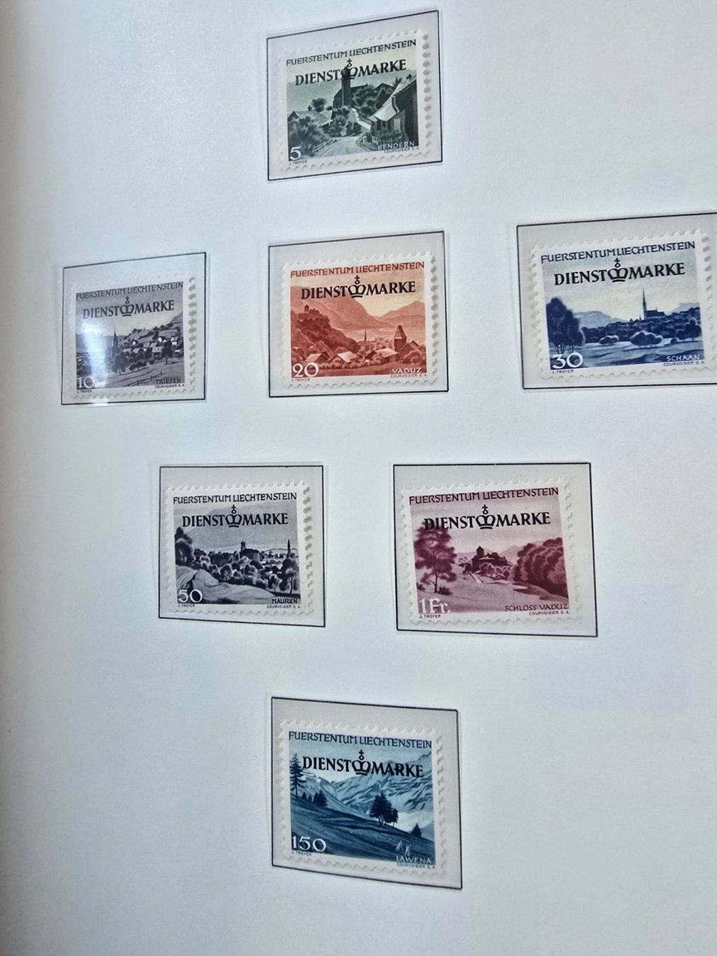 Tutti i francobolli: Fl Znr D 29-35 postfrisch – Usato da triesenberg venduto da wisi369
