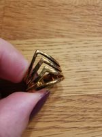 Goldener Statement Ring 925 Silber