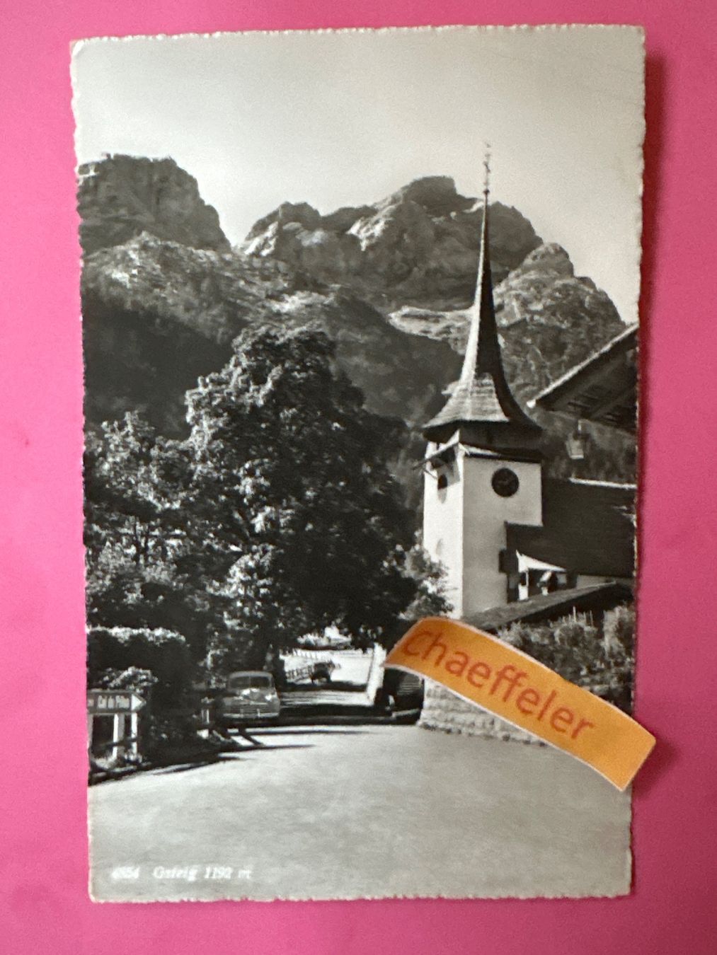 Cartoline postali: 1957  4854 Gsteig 1192m – Usato da Zürich venduto da Chaeffeler