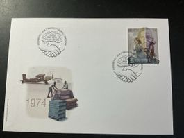 Briefumschlag 1974 mit Stempel 7.3.2024 Bern neuer Zustand