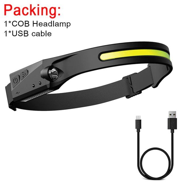 Lampen: COB LED Induction Riding Headlamp USB Aufladbare Kopf Lampe – Neu und originalverpackt aus Malans GR von BUYBEST-Schweiz 6