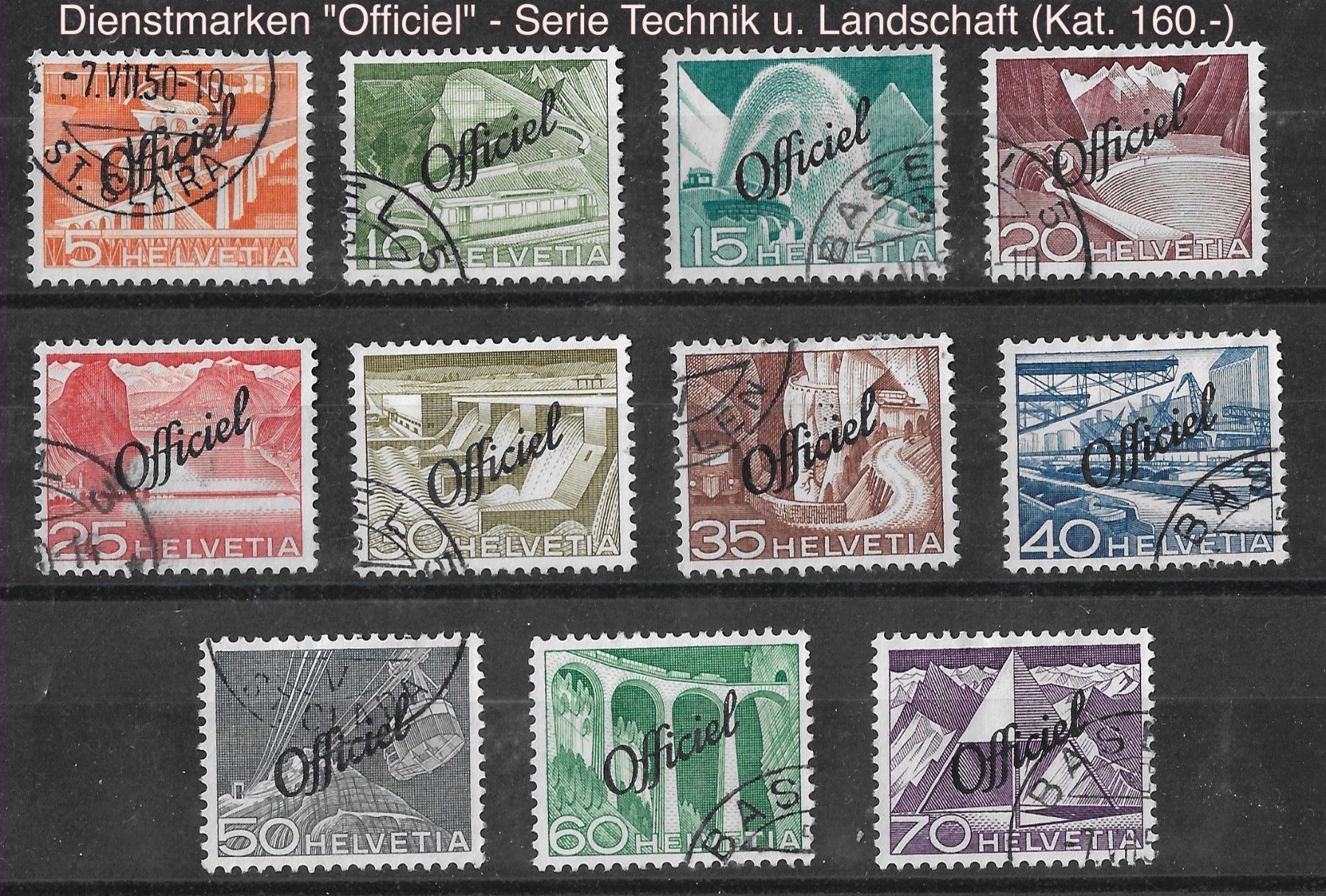 Tutti i francobolli: Serie - "Officiel" Technik und Landschaft - Kat.160.- – Usato da Kreuzlingen venduto da Vegas