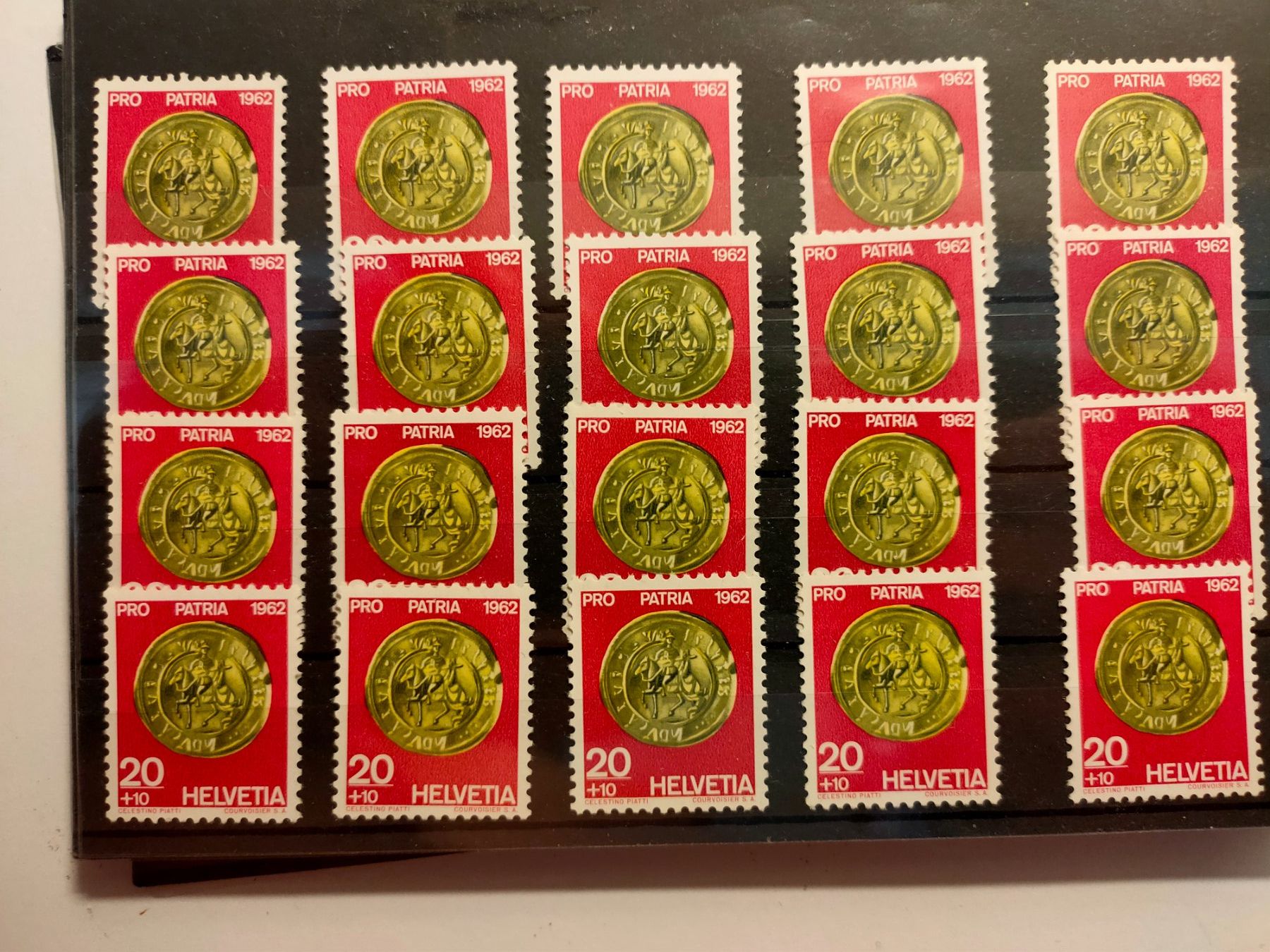 Tutti i francobolli: je 20 x Postfrische Pro Patria 1962 – Nuovo (secondo la descrizione) da Zürich venduto da Joer