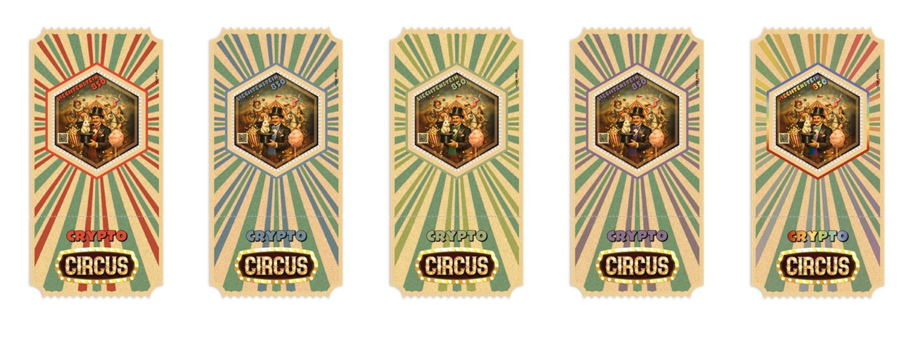 Alle Briefmarken: Liechtenstein Briefmarken CryptoCircus Zauberer KOMPLETT OVP – Neu und originalverpackt aus Uster von Aladin79 1