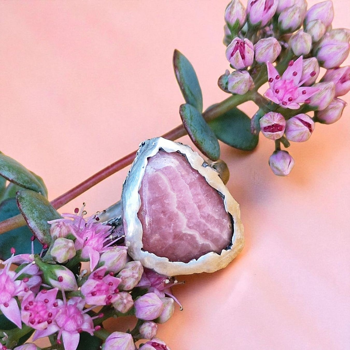 Anelli: Statement-Ring Silber mit Rhodochrosit, Grösse 56 – Nuovo e nell'imballaggio originale da Aarau venduto da Schmuckhoehle_MD 8