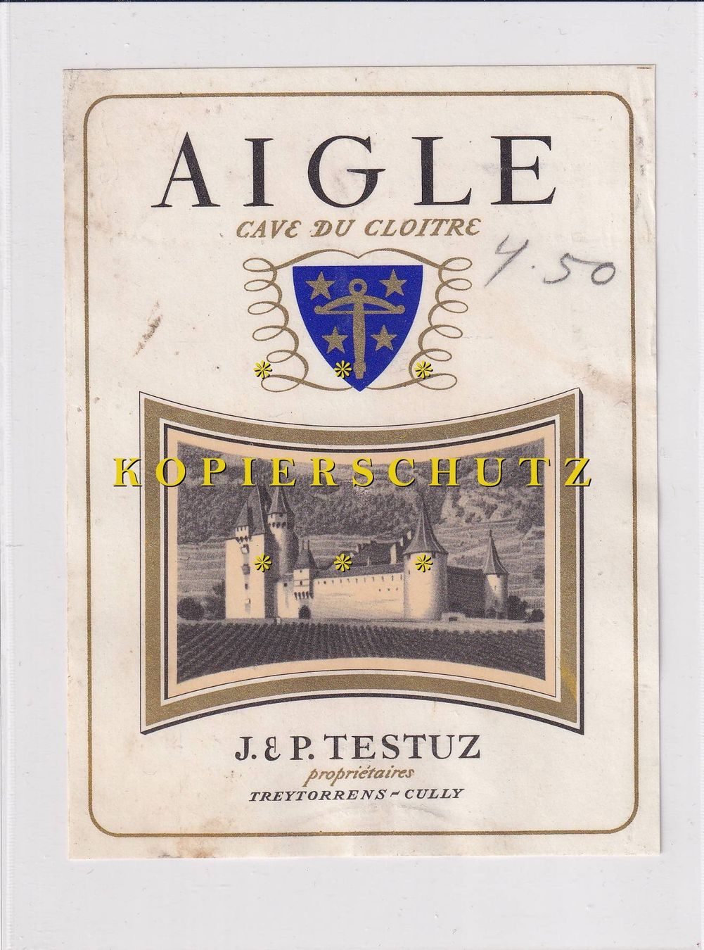 Papiere: Etikette für Wein - Aigle "Cave du Cloitre" /bd – Gebraucht aus Hombrechtikon von Rudolf07