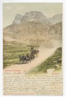 Bergpost mit Postkutsche  um 1901⨀ ST.MORITZ