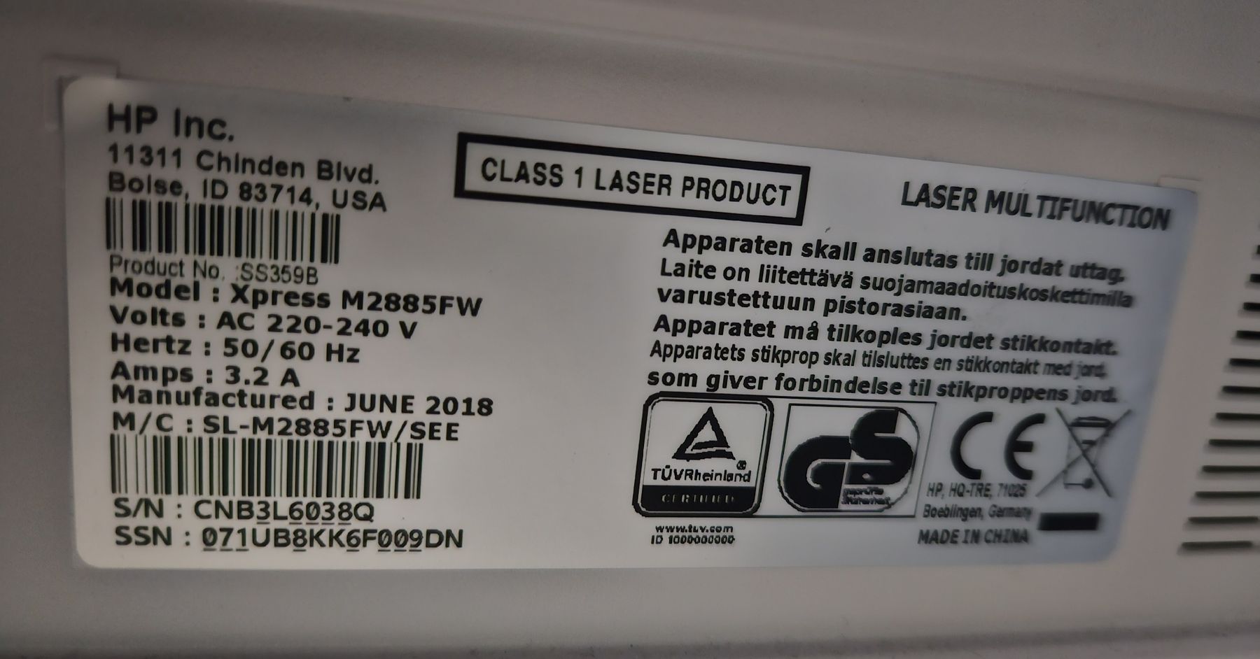 Samsung Stampanti: Samsung Xpress M2885FW Laser Multifunktion Drucker gebraucht – Usato da Ottikon b.Kemptthal venduto da Jigsaw1 4