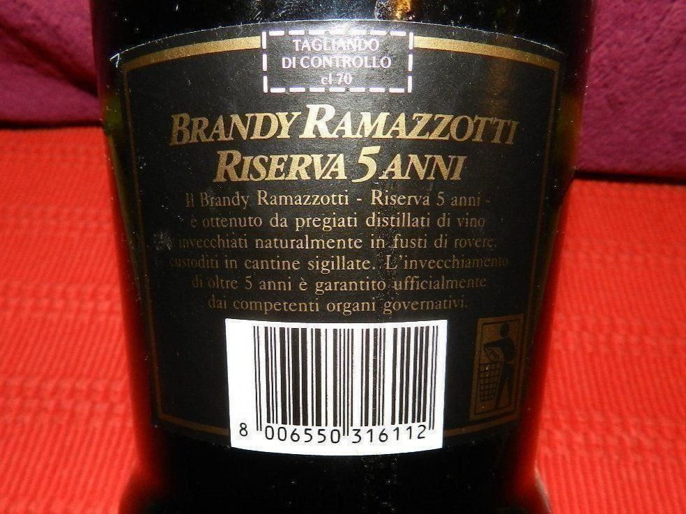 Bevande alcoliche: Brandy Riserva Ramazzotti 1990s – Nuovo (secondo la descrizione) da Emmenbrücke venduto da Ulisse-22 4